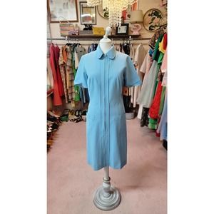 M vintage 1970s blue uniform dress